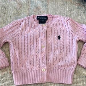 Ralph Lauren Light Pink Cable Knit Cardigan size 12mo